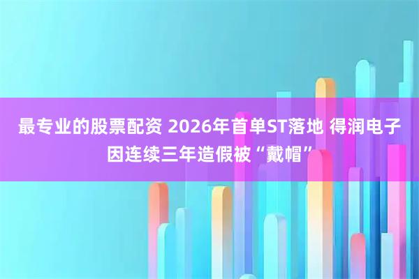 最专业的股票配资 2026年首单ST落地 得润电子因连续三年造假被“戴帽”